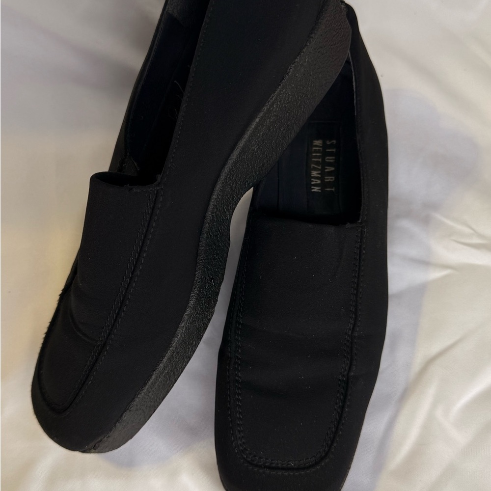 Stuart Weitzman Black Slip-On Loafers